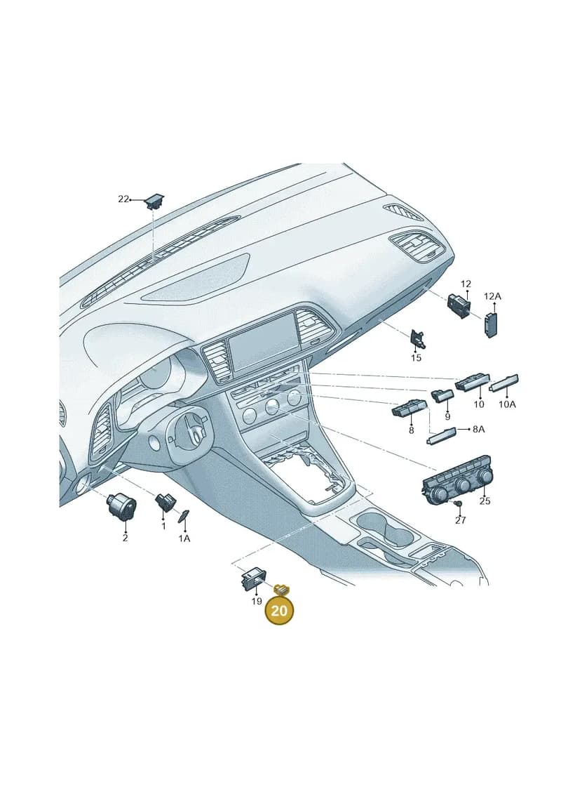 5F0927121AT7 — SEAT Leon ST (2012-) diagram 754941520, position 20