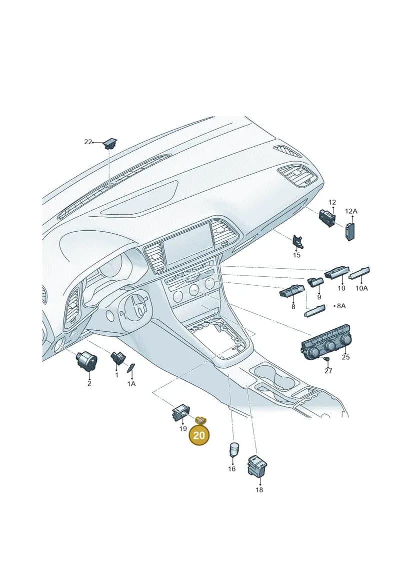 5F0927121AT7 — SEAT Leon ST (2016-2020) diagram 830941500, position 20