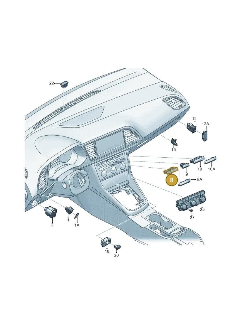 5F0927137CWHS — SEAT Leon ST (2012-) diagram 754941520, position 8
