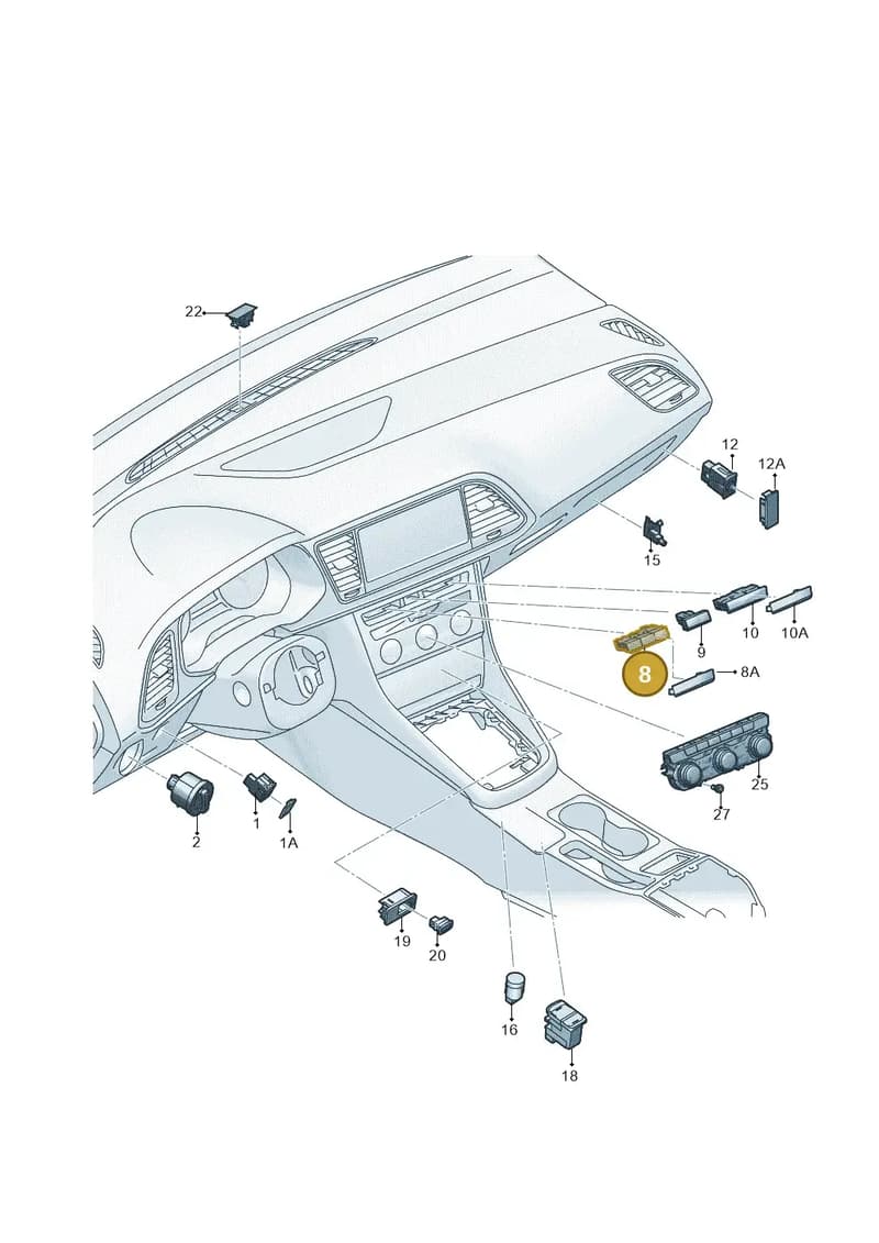 5F0927137HWHS — SEAT Leon ST (2016-2020) diagram 830941500, position 8