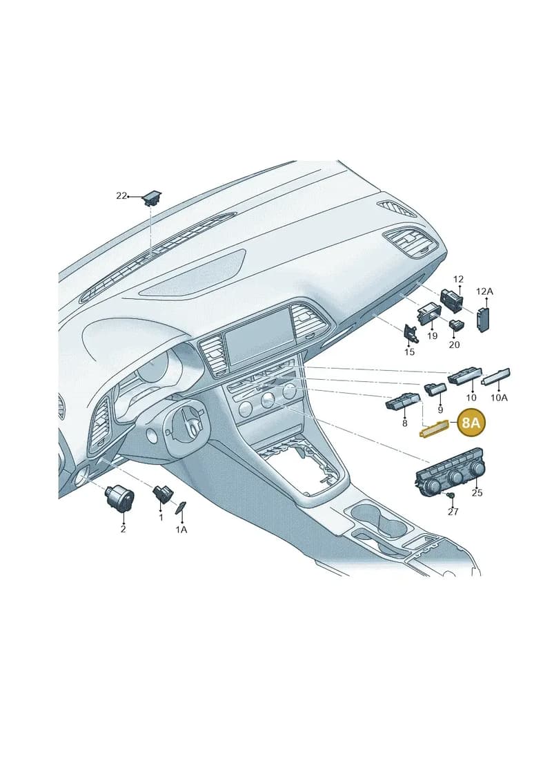 5F0957857KWHS — SEAT Leon ST (2012-) diagram 754941500, position 8A