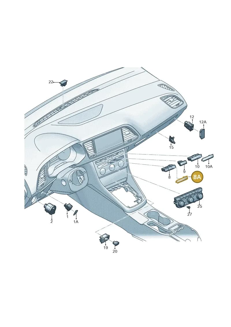 5F0957857KWHS — SEAT Leon ST (2012-) diagram 754941520, position 8A