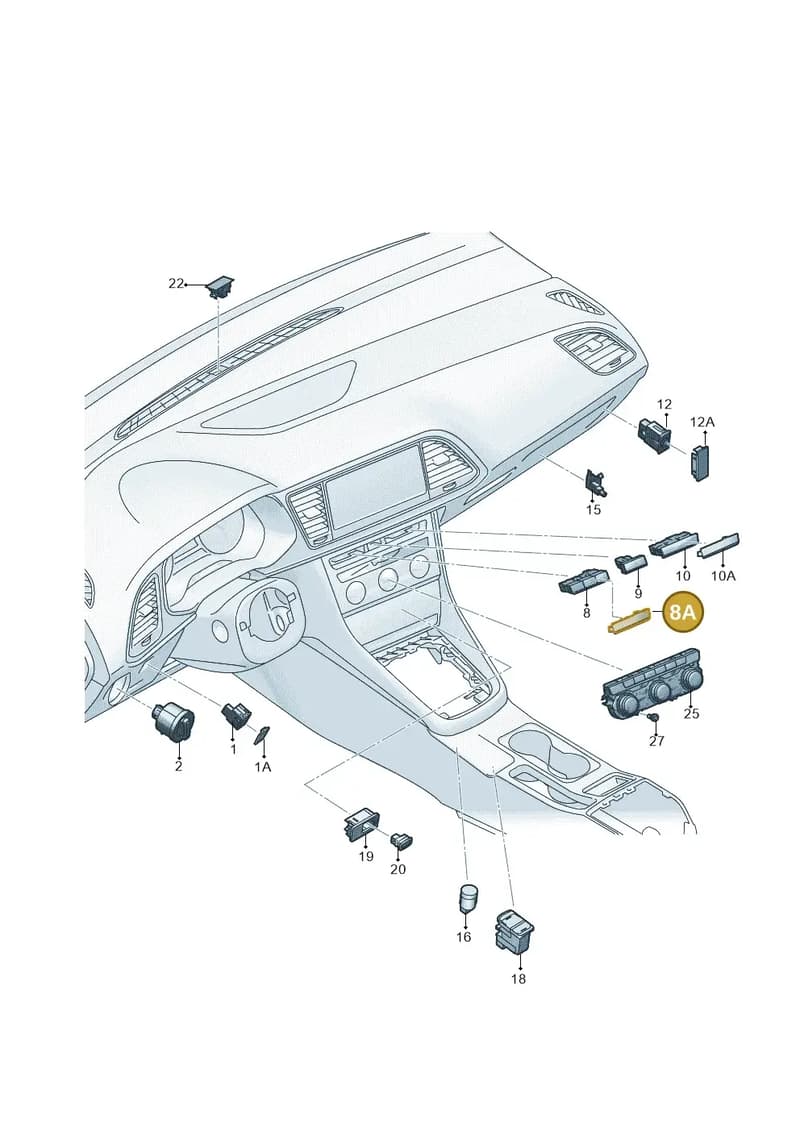 5F0957857KWHS — SEAT Leon ST (2016-2020) diagram 830941500, position 8A
