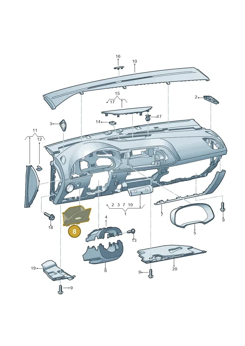 5F2857506AVS9 — SEAT Leon ST (2012-) diagram 754857100, position 8