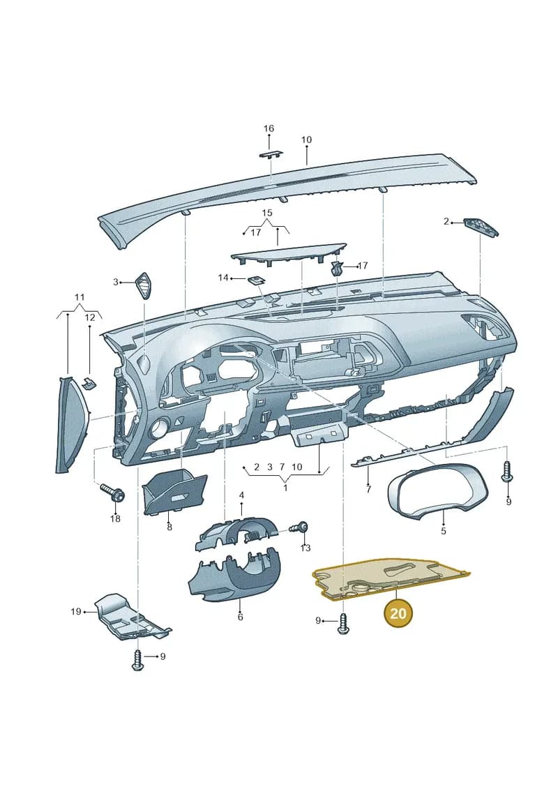 5F2863667AVS9 — SEAT Leon ST (2012-) diagram 754857100, position 20