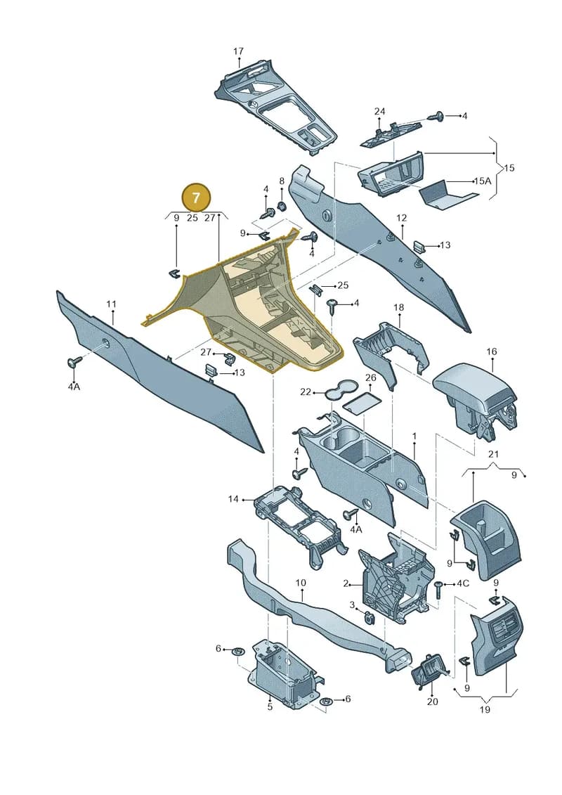 5F2863680DVS9 — SEAT Leon ST (2016-2020) diagram 830863600, position 7