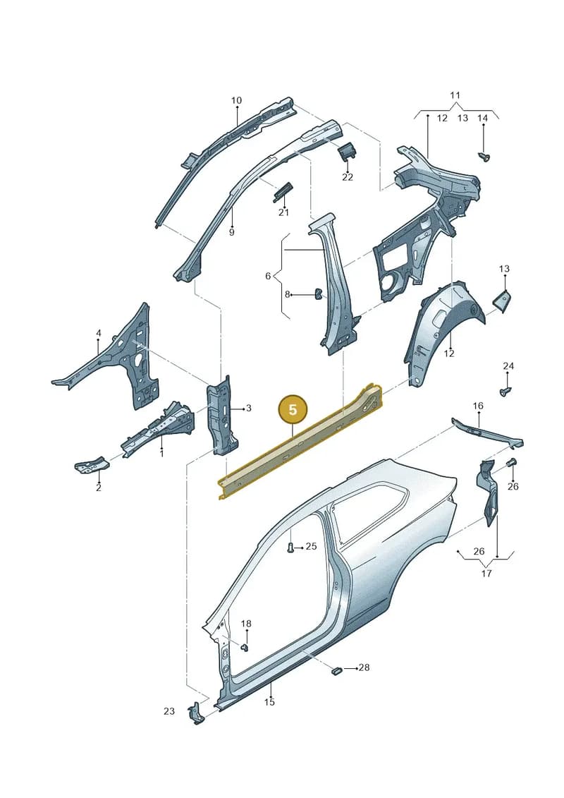 5F3809071A — SEAT Leon ST (2016-2020) diagram 754809000, position 5
