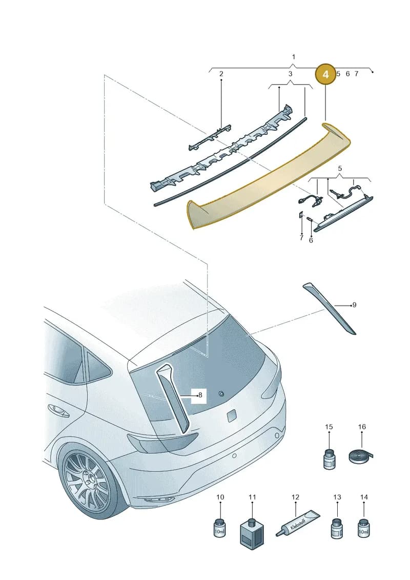 5F3827960GRU — SEAT Leon ST (2016-2020) diagram 754827100, position 4