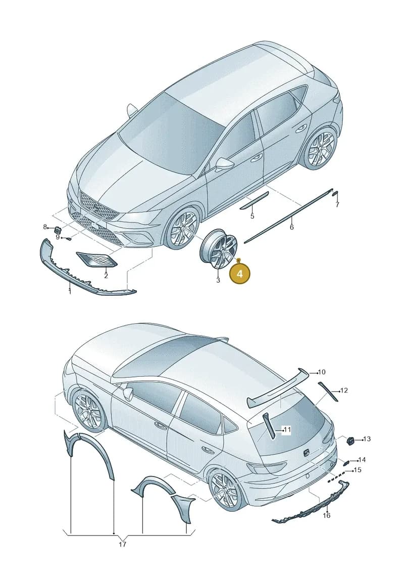 5F4071409 — SEAT Leon ST (2016-2020) diagram 830071700, position 4