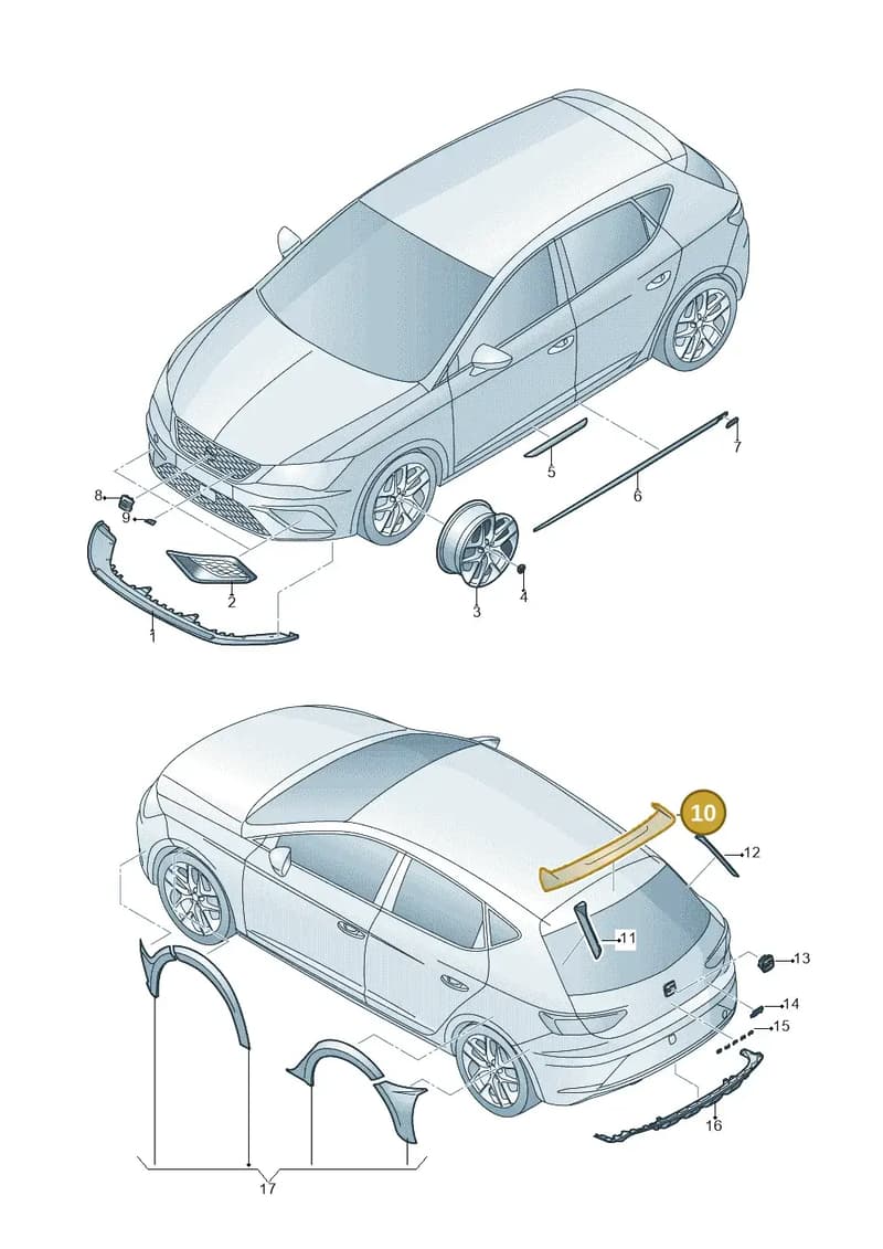 5F4071641 — SEAT Leon ST (2016-2020) diagram 830071700, position 10