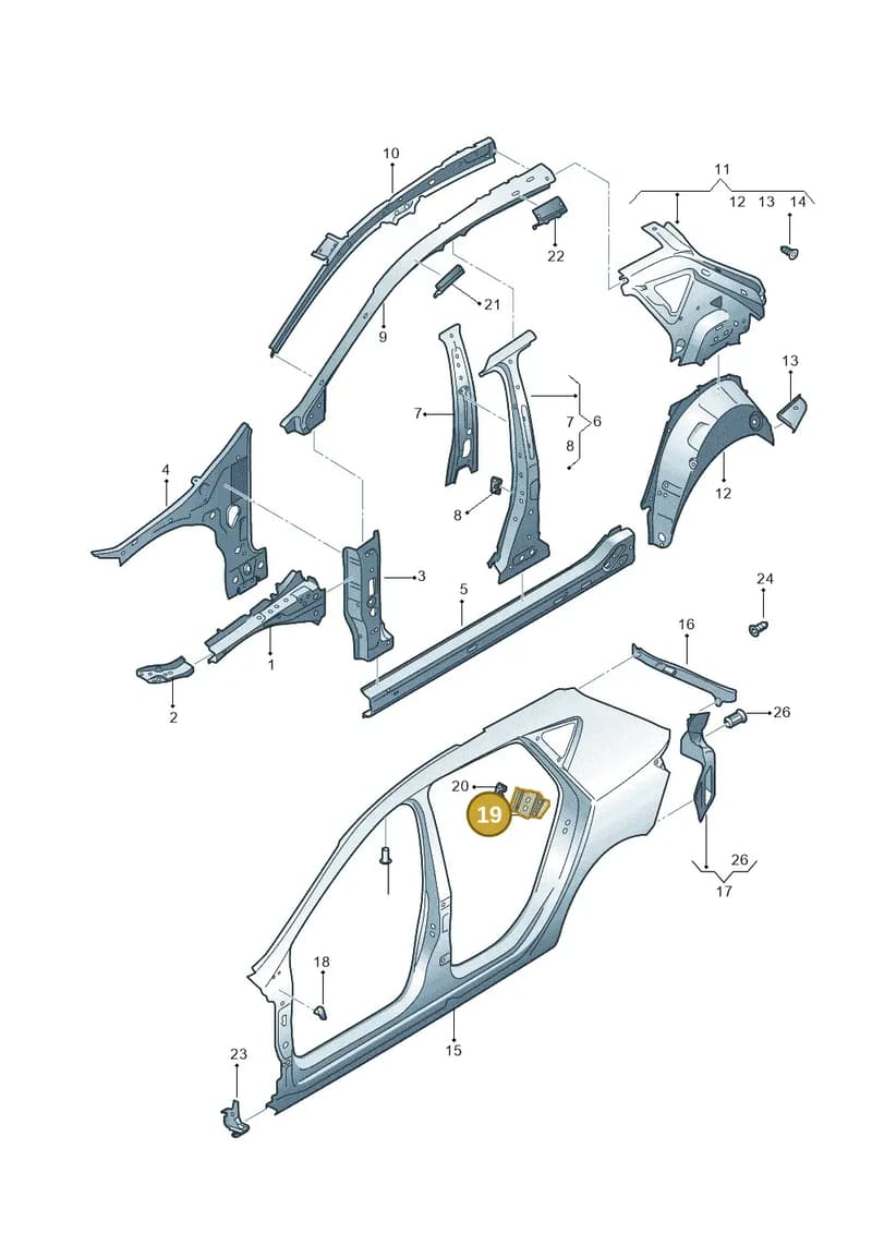 5F4809613 — SEAT Leon ST (2016-2020) diagram 754809300, position 19