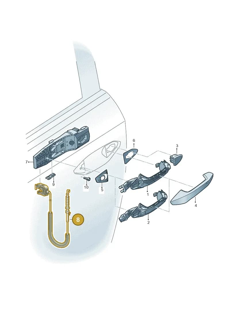 5F4839017A — Audi A3 Sportback (2019-2025) diagram 596839000, position 8