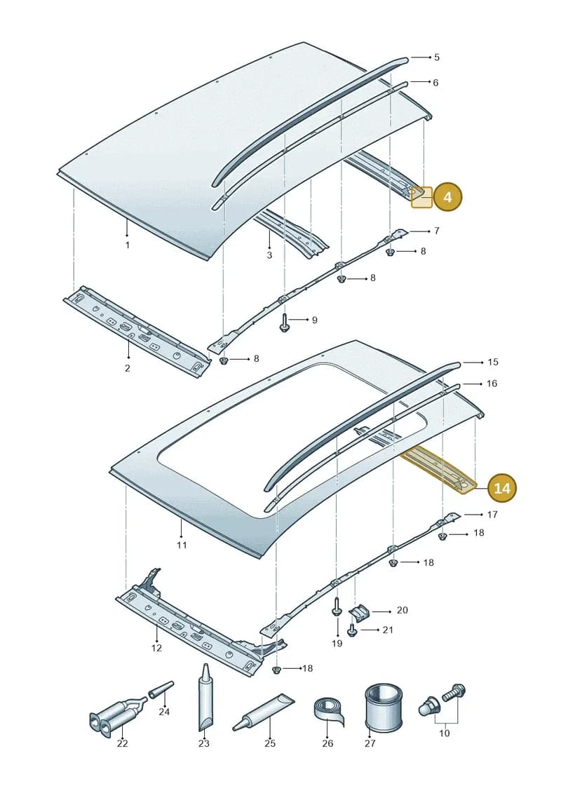 5F9817149 — SEAT Leon ST (2016-2020) diagram 754817100, position 4+14