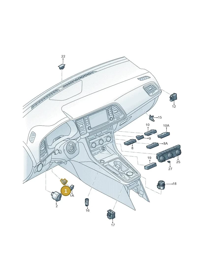 5F9941333WHS — SEAT Ateca (2016-) diagram 893941500, position 1