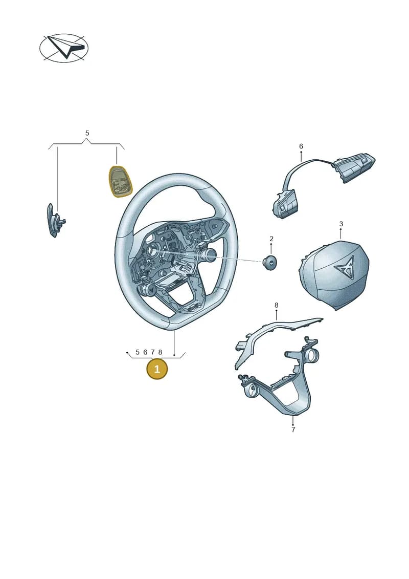 5FA419091GHWVY — SEAT Leon (2019-) diagram 893419026, position 1