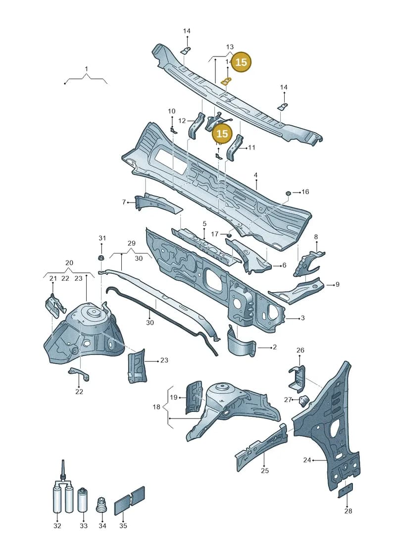 5FA805444 — SEAT CUPRA Formentor (2020-) diagram 5fn805050, position 15