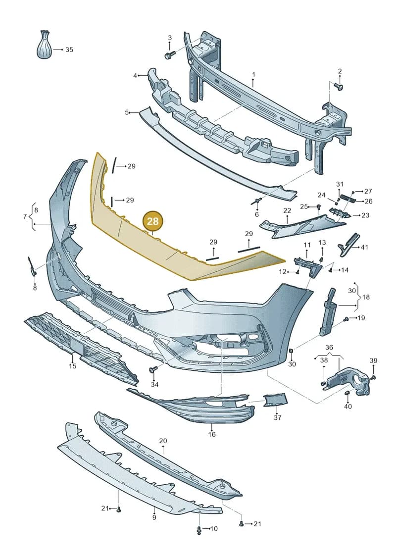 5FA806333GRU — SEAT Leon (2019-) diagram 5fn807010, position 28
