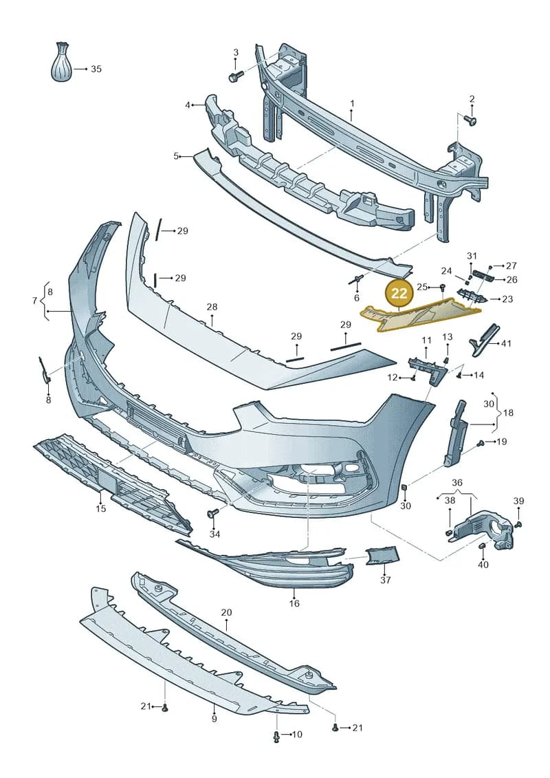 5FA8070569B9 — SEAT Leon (2019-) diagram 5fn807010, position 22