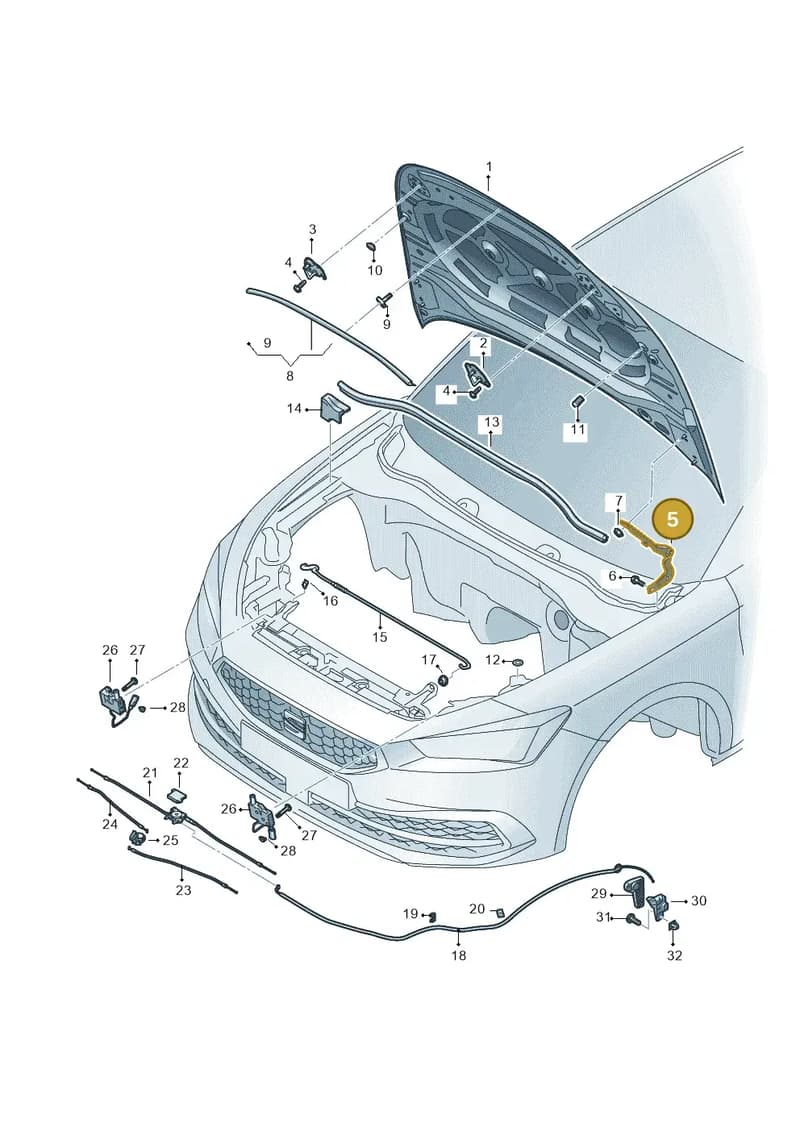 5FA823301 — SEAT Leon (2019-) diagram 5fn823000, position 5