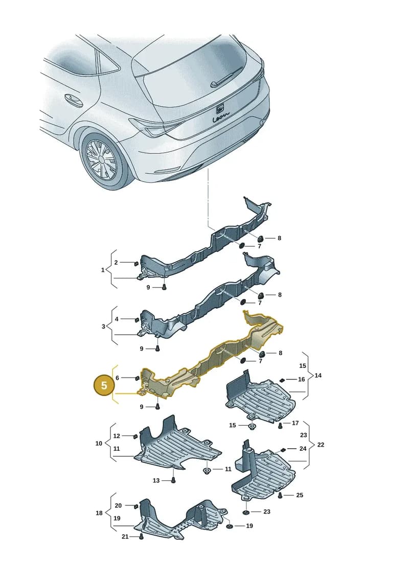 5FA825189F — SEAT Leon (2019-) diagram 5fn825030, position 5