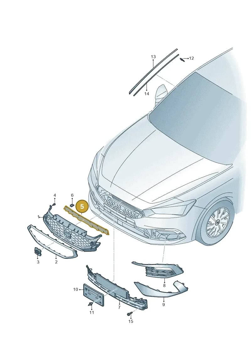 5FA853643A9B9 — SEAT Leon (2019-) diagram 5fn853000, position 5