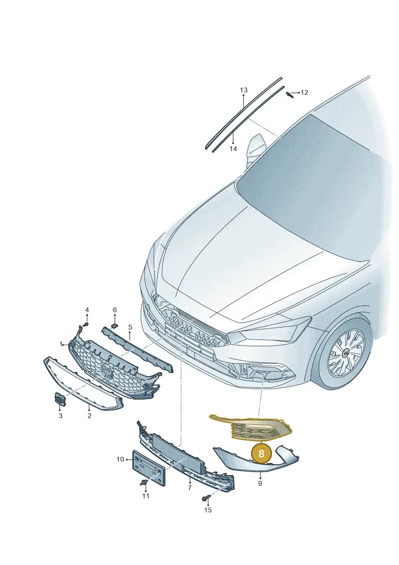 5FA853666F9B9 — SEAT Leon (2019-) diagram 5fn853000, position 8