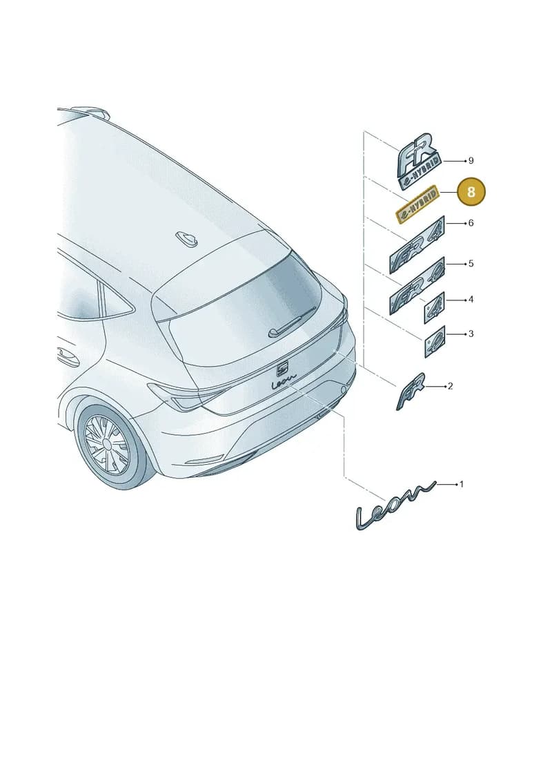 5FA853687C3Q7 — SEAT Leon style (2019-) diagram 5fn853020, position 8