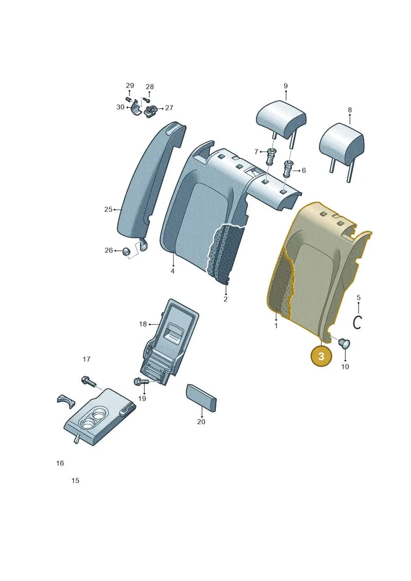 5FA885805GWXR — SEAT CUPRA Formentor (2020-) diagram 830885080, position 3
