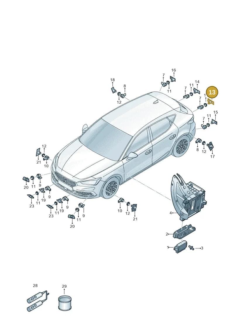 5FA919486A — SEAT Leon (2019-) diagram 5fn919000, position 13