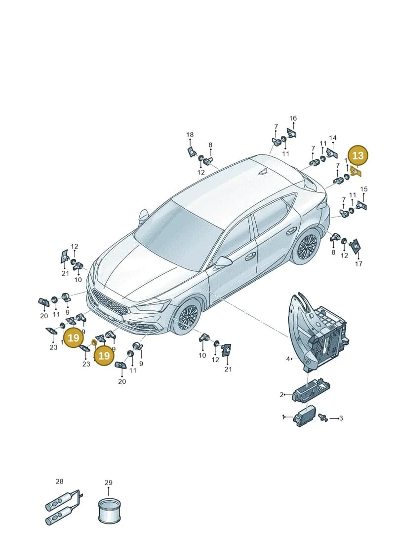 5FA919486M — SEAT Leon (2019-) diagram 5fn919000, position 13+19
