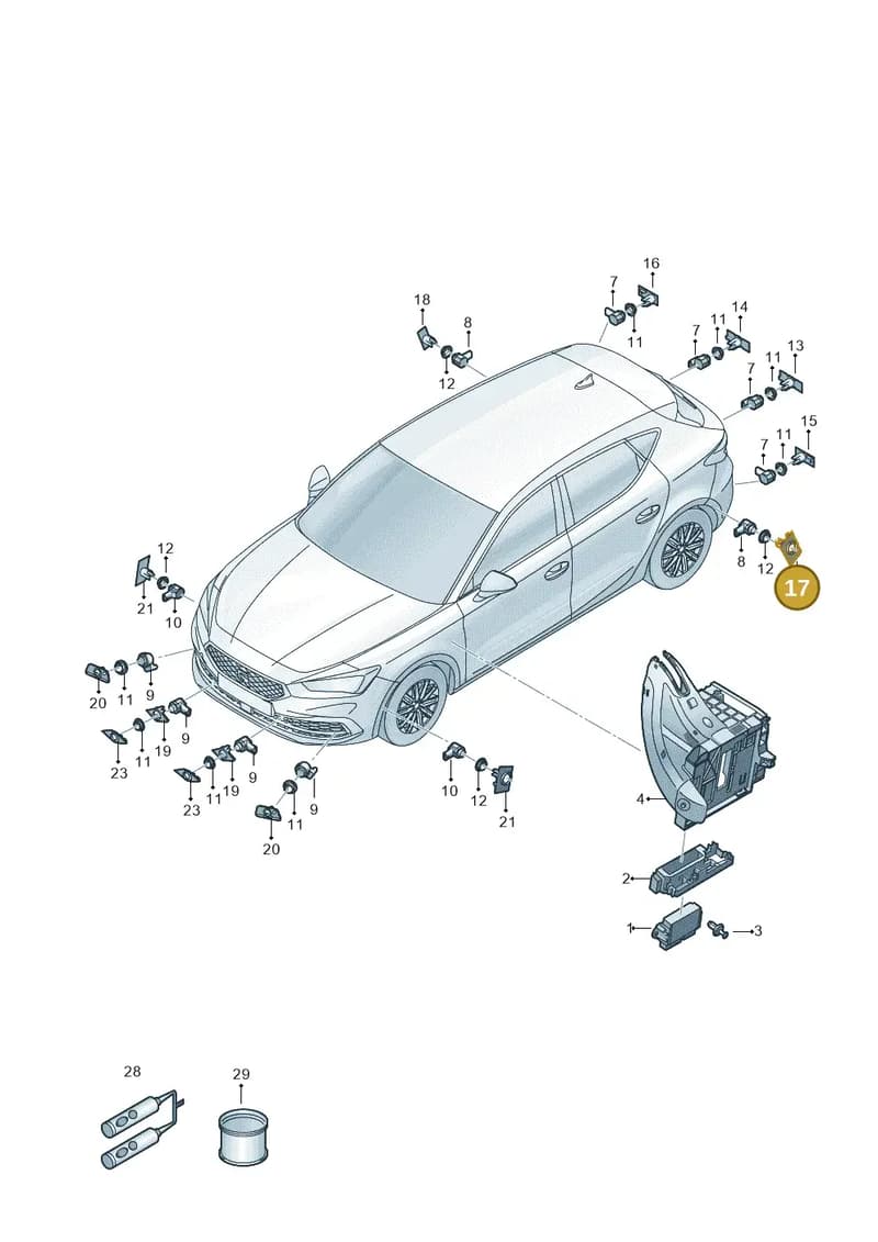 5FA919493FGRU — SEAT Leon (2019-) diagram 5fn919000, position 17
