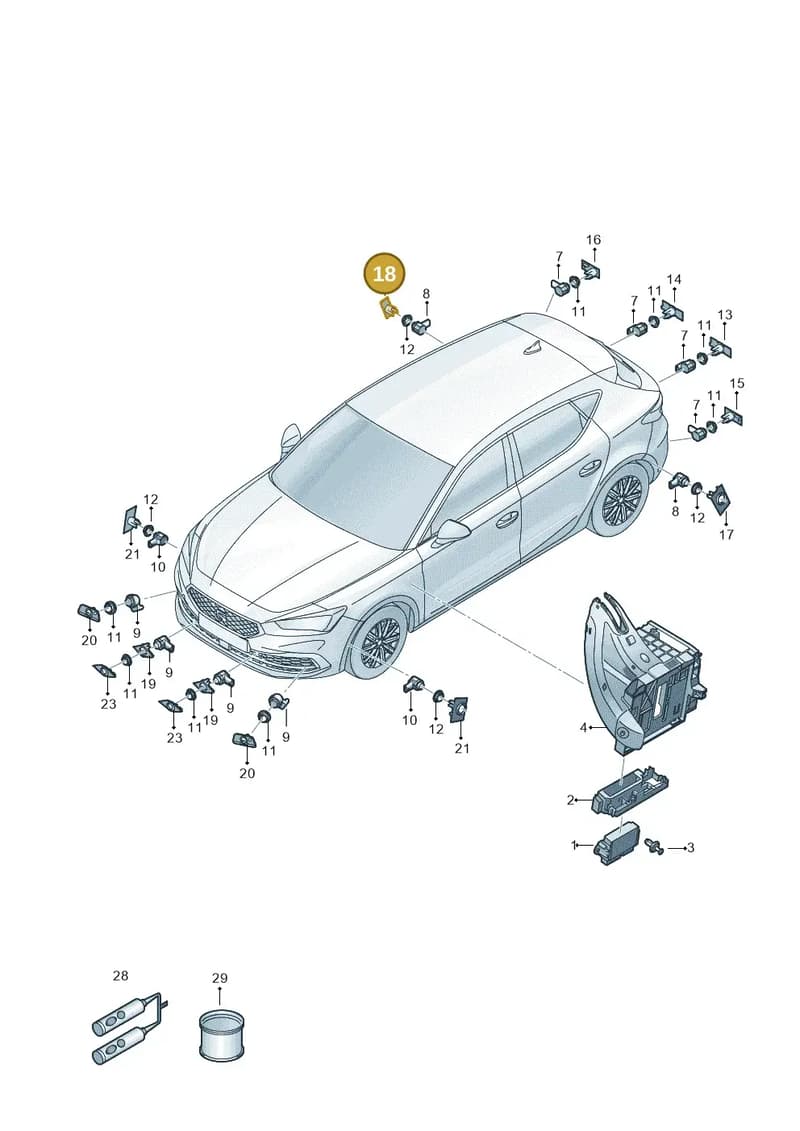 5FA919494FGRU — SEAT Leon (2019-) diagram 5fn919000, position 18
