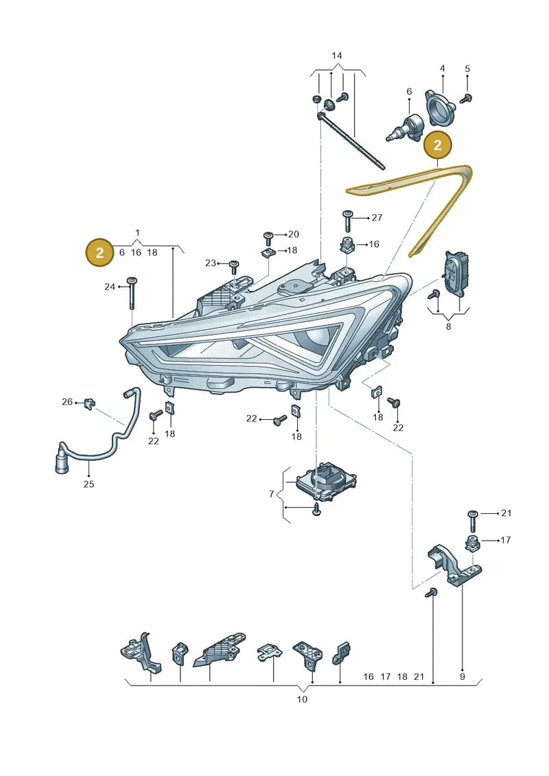 5FA941119 — SEAT Leon (2019-) diagram 5fn941010, position 2
