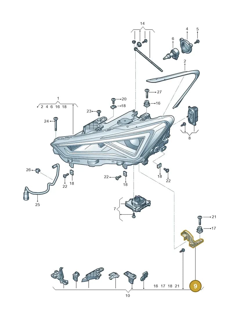5FA941453B — SEAT Leon (2019-) diagram 5fn941010, position 9