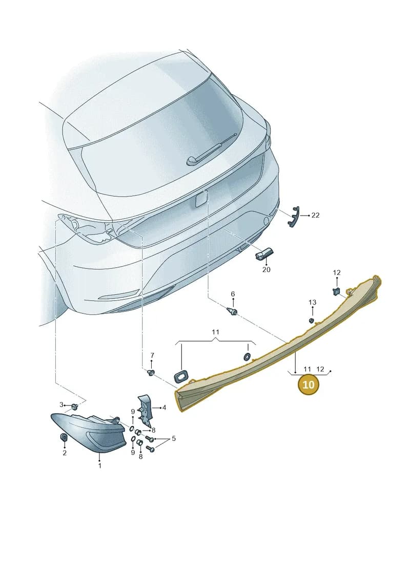 5FA945307AA — SEAT Leon (2019-) diagram 5fn945000, position 10