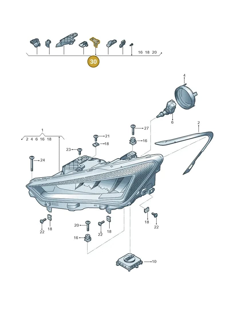5FA998225A — SEAT Leon (2019-) diagram 5fn941000, position 30