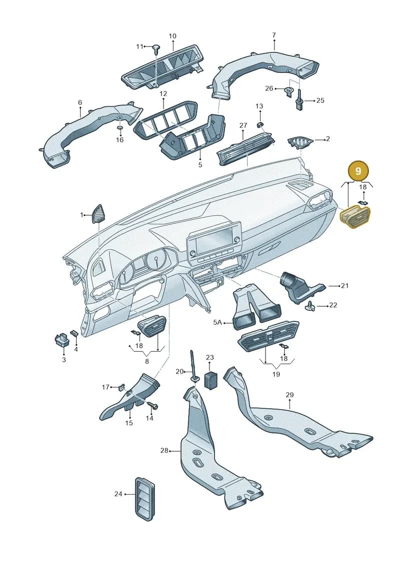5FB820902ARIF — SEAT CUPRA Formentor (2020-) diagram 5fn819030, position 9