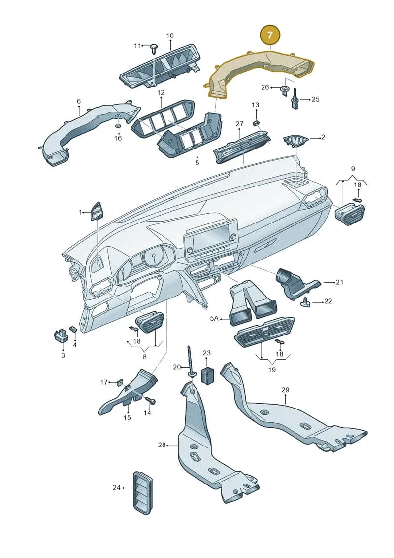 5FC819634 — SEAT CUPRA Formentor (2020-) diagram 5fn819030, position 7