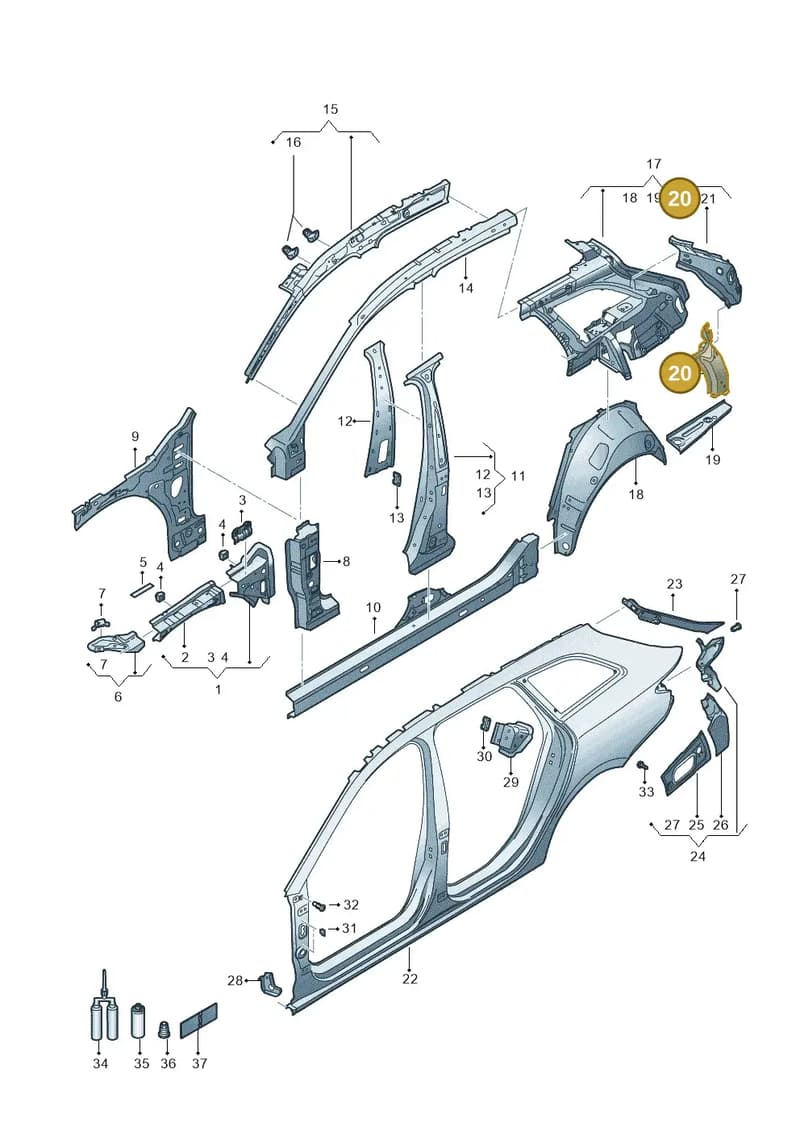5FE809308 — SEAT Leon (2019-) diagram 5fn809010, position 20