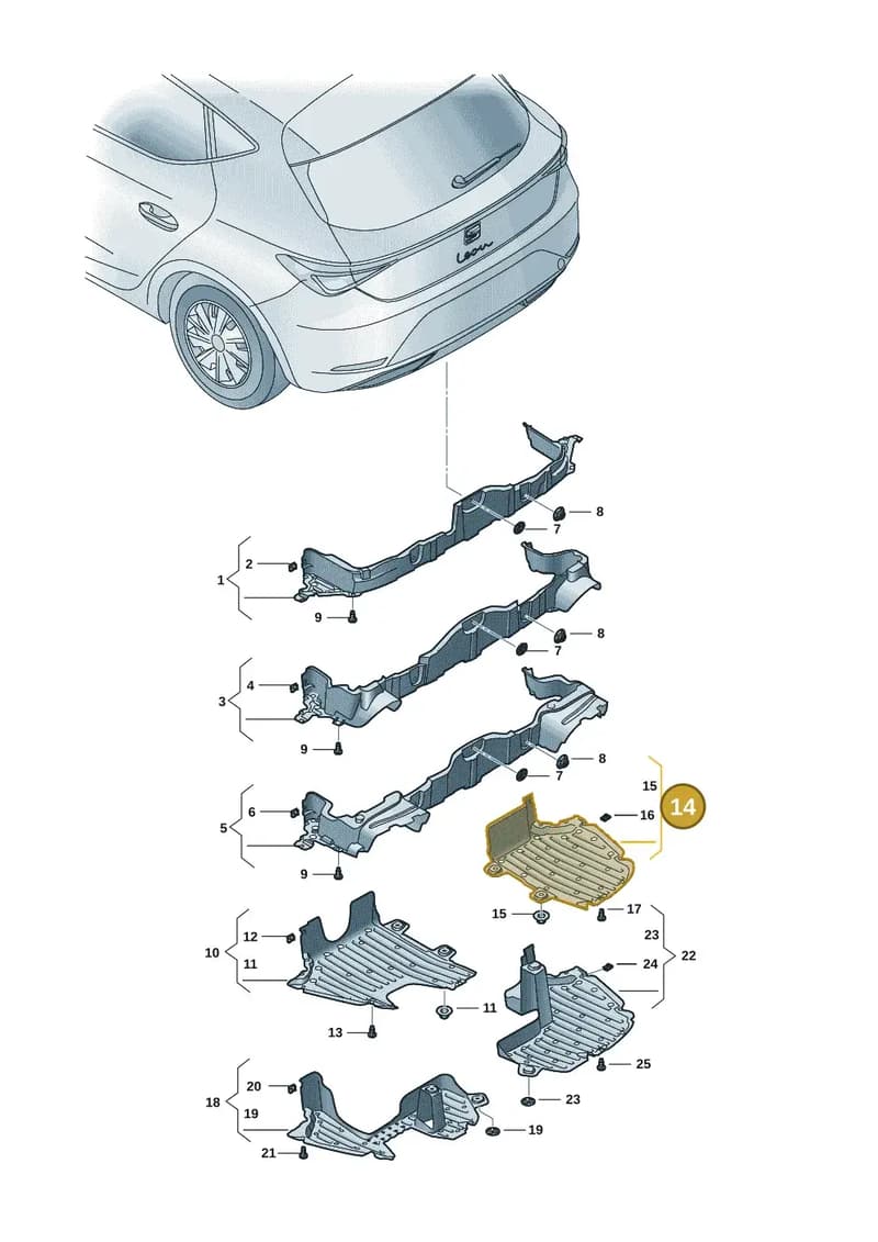 5FE825102C — SEAT Leon (2019-) diagram 5fn825030, position 14