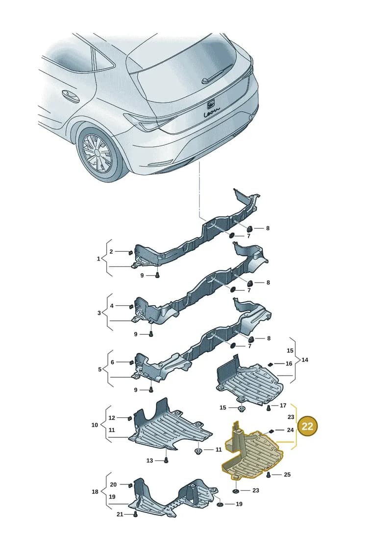 5FE825102D — SEAT Leon (2019-) diagram 5fn825030, position 22