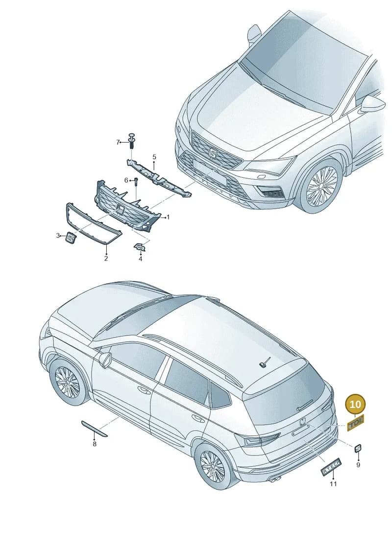 5FE8536913Q7 — SEAT Ateca (2016-) diagram 893853200, position 10