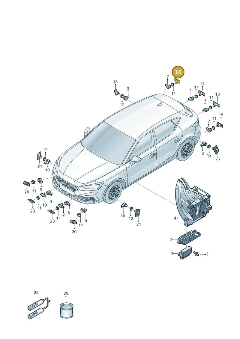 5FE919486G — SEAT Leon (2019-) diagram 5fn919000, position 16