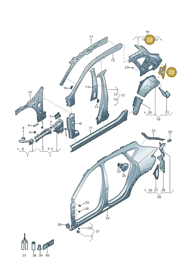 5FF810190 — SEAT CUPRA Formentor (2020-) diagram 5ff809000, position 22