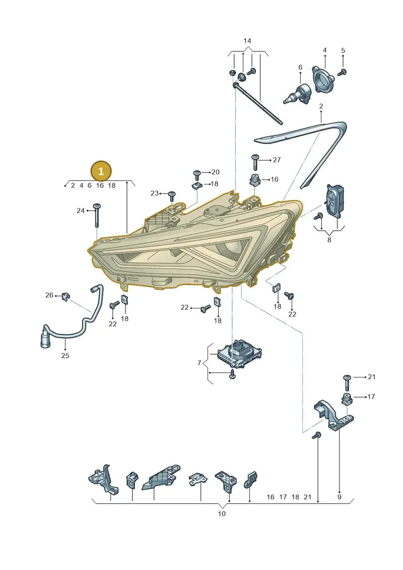 5FH941773D — SEAT CUPRA Formentor (2020-) diagram 5fn941010, position 1