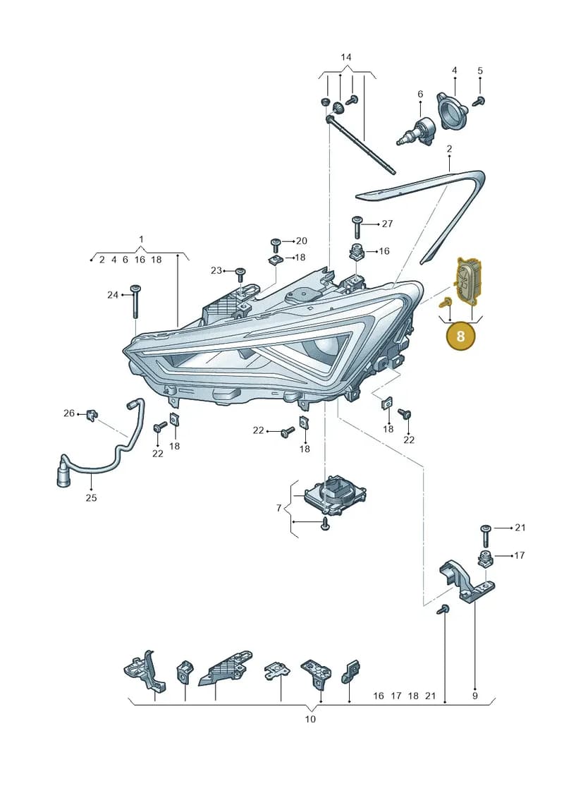 5FJ941475 — SEAT CUPRA Formentor (2020-) diagram 5fn941010, position 8
