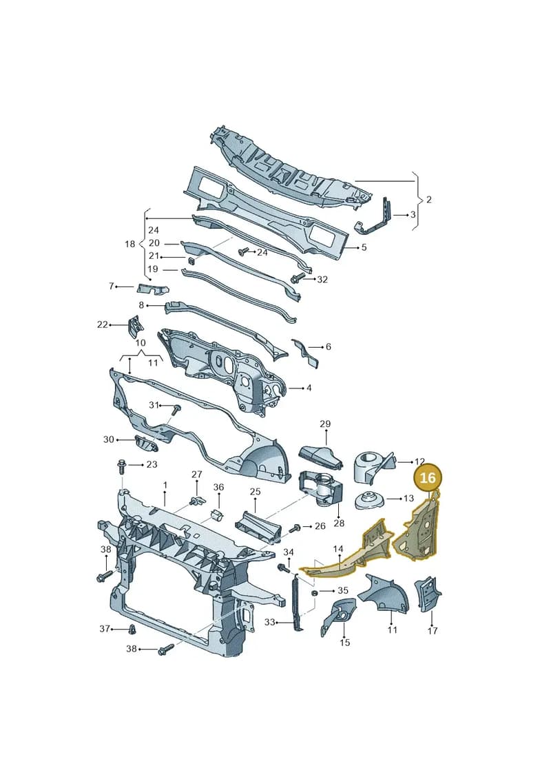 5P0802124C — SEAT Altea XL (2013-) diagram 418805000, position 16