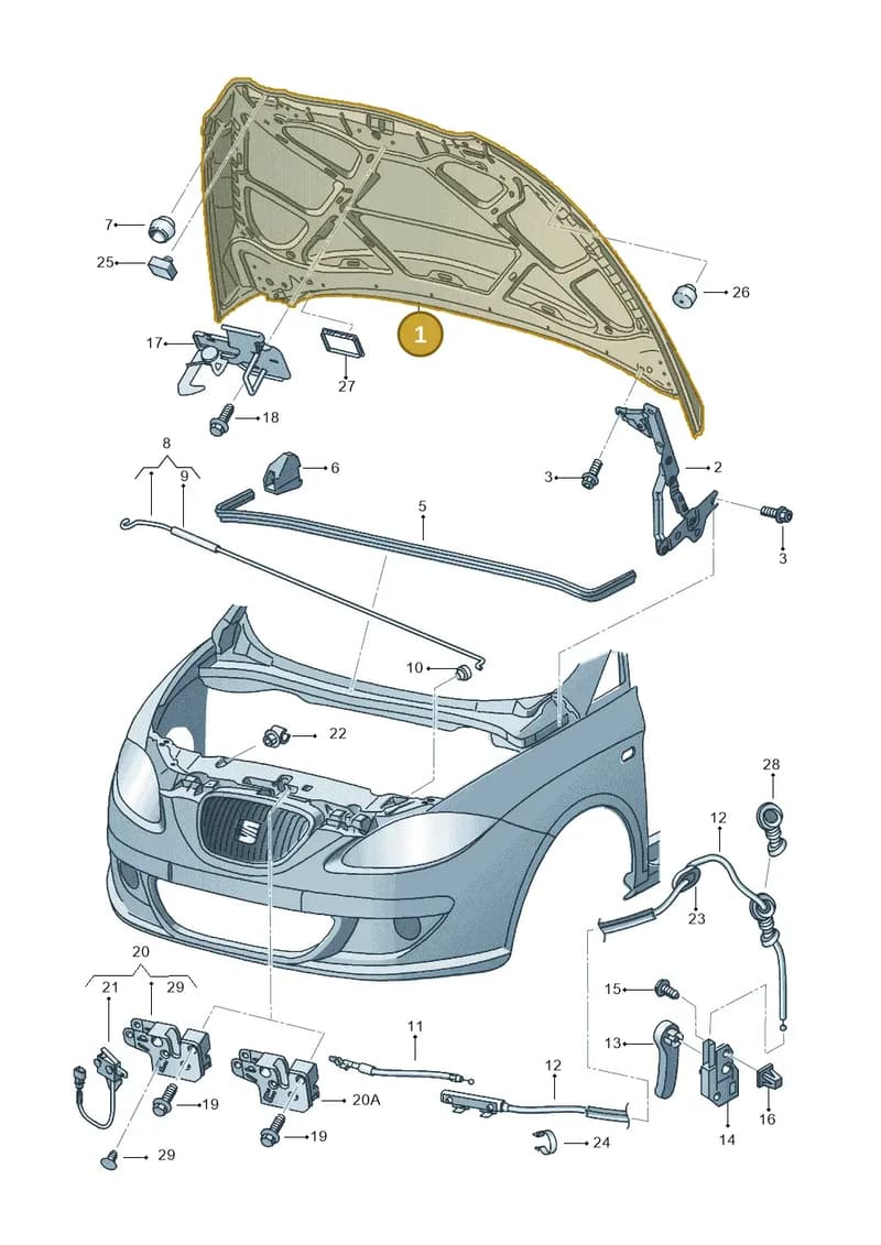 5P0823031C — SEAT Altea XL (2013-) diagram 498823000, position 1