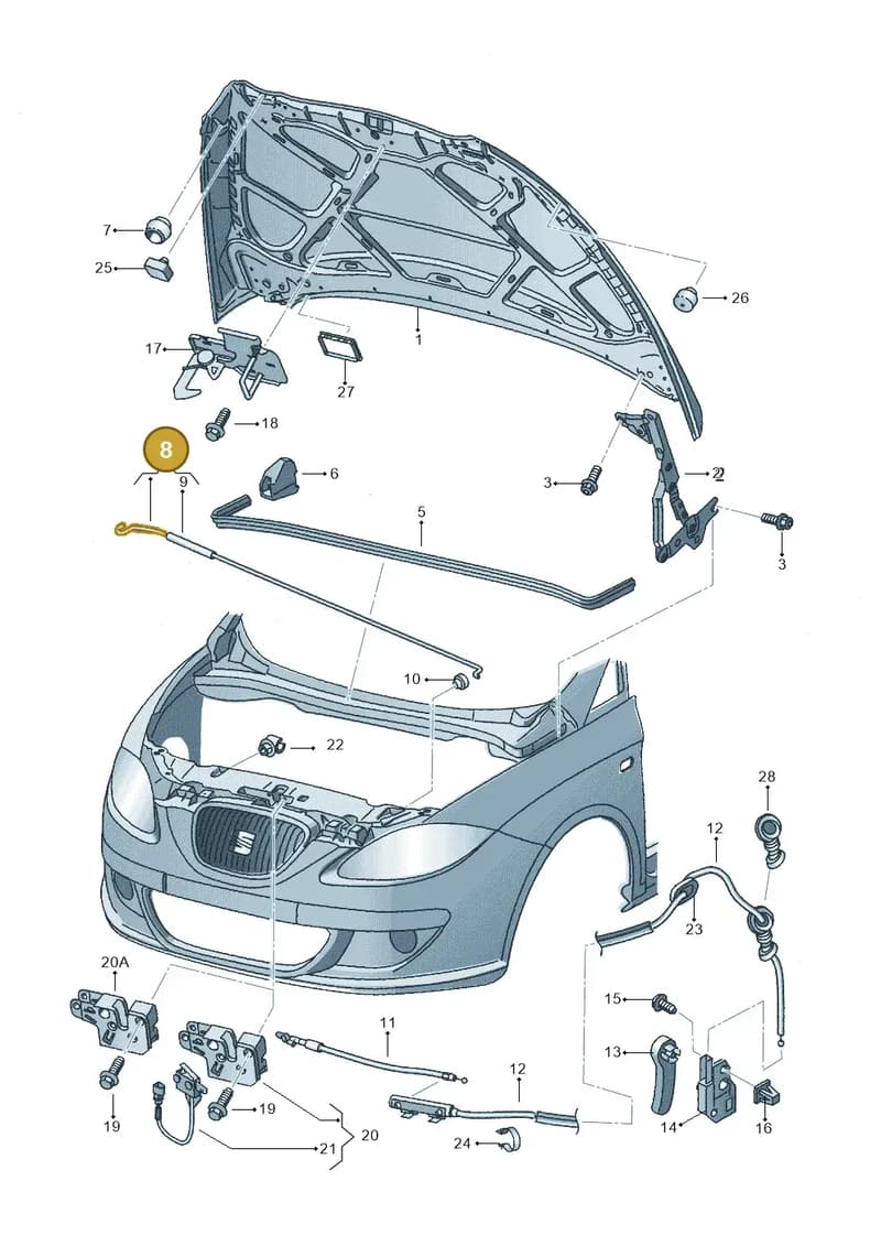 5P0823363C — SEAT TOLEDO                 05> (2004-) diagram 418823000, position 8