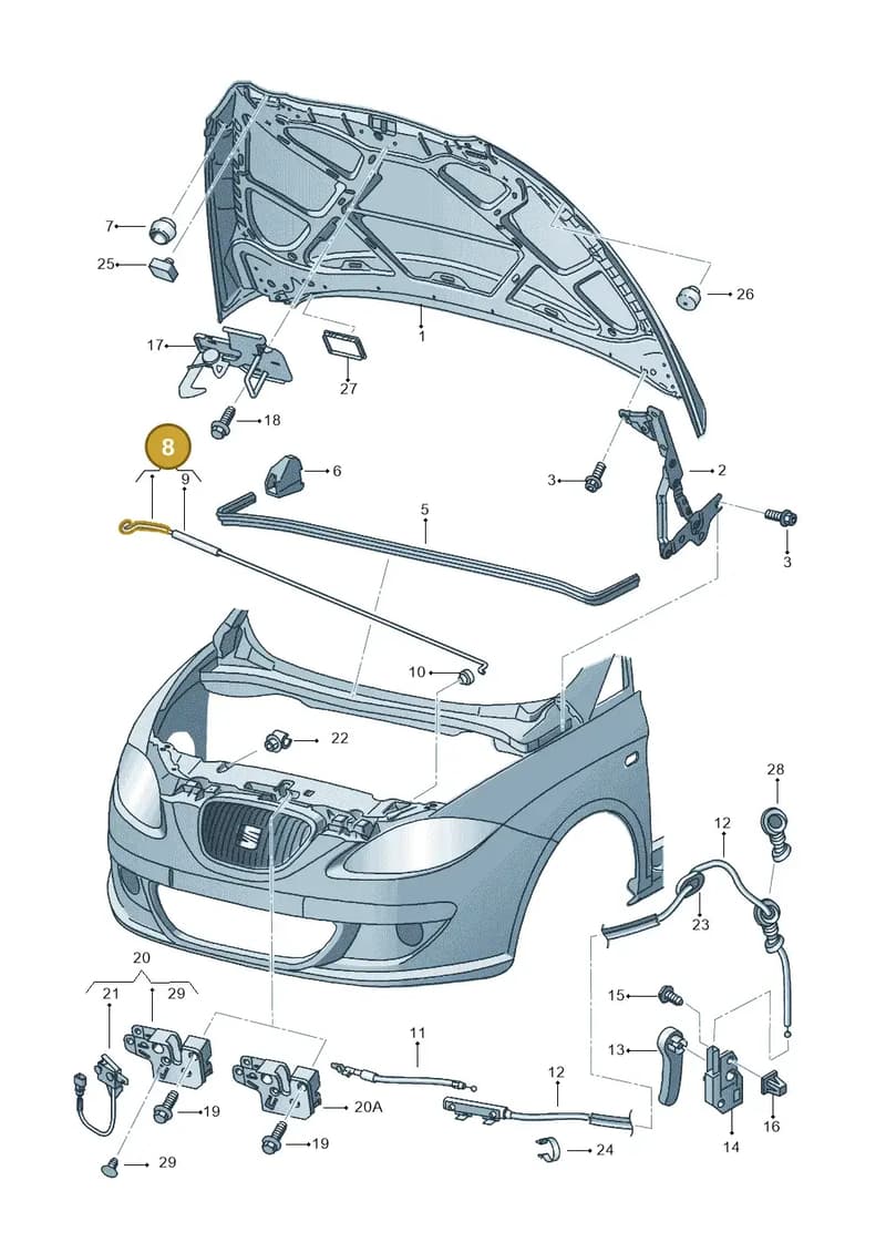 5P0823363C — SEAT Altea XL (2013-) diagram 498823000, position 8